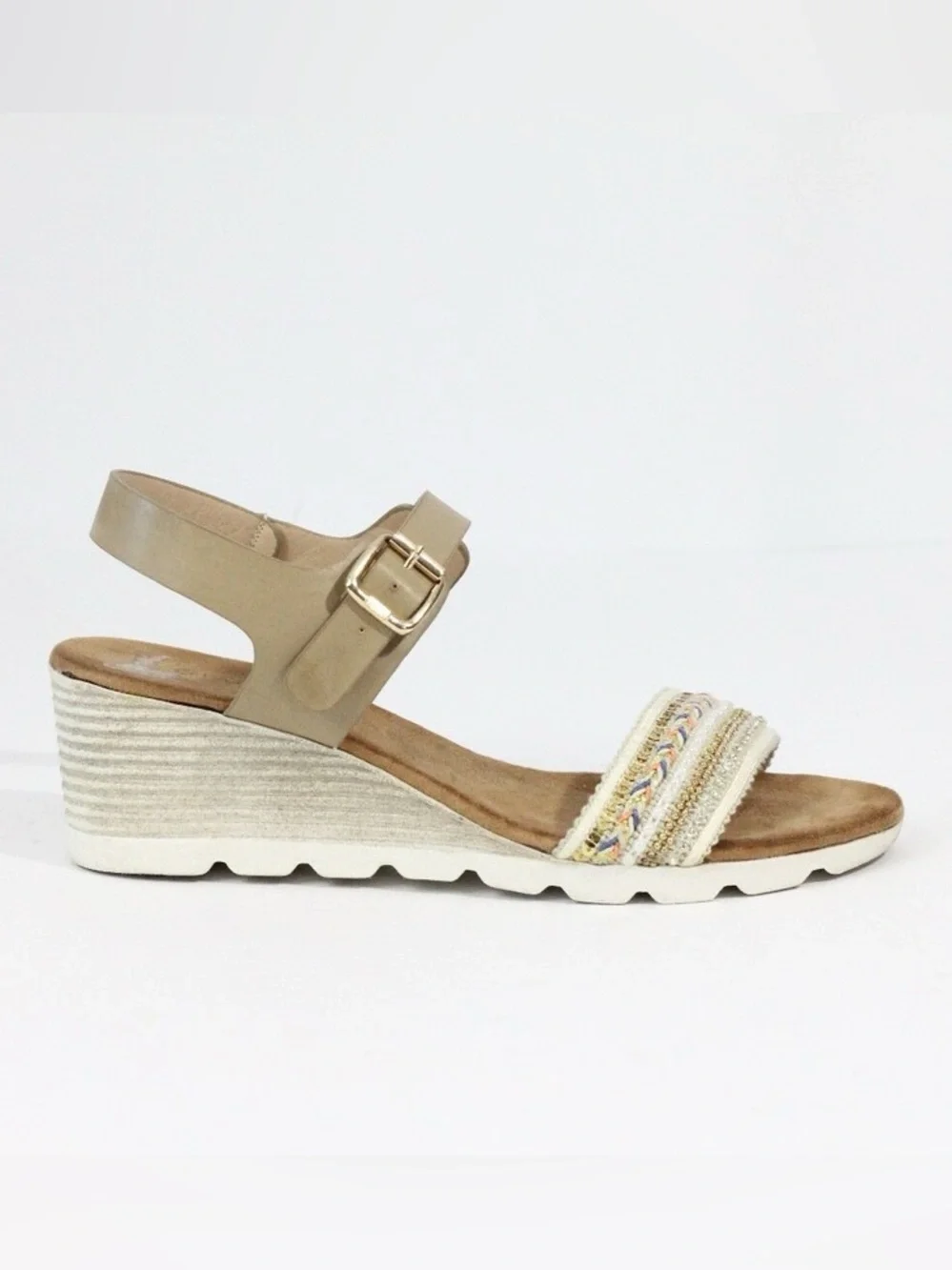 Patricia by Spring Step Embellished Wedge Heel Sandals